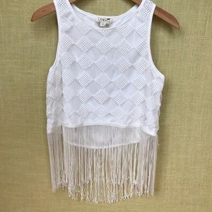 NWOT LA Hearts Fringe Crop Top